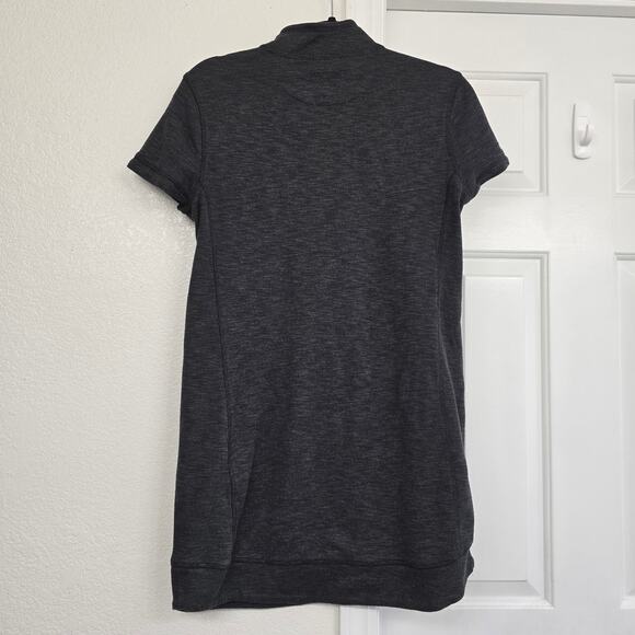 Women's  Quarter Zip Sweater Dress Gray Short Sleeve S Casual Winter Layering - Picture 4 of 9